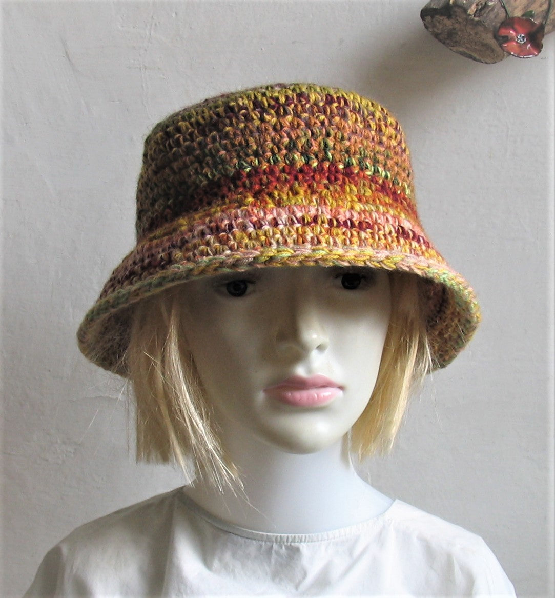 Bucket Hat Man Women Bucket Hat Crochet Bucket Hat Unisex Bucket Hat  Festival Hat Fisherman Hat Brim Hat Man Knit Bucket Hat 