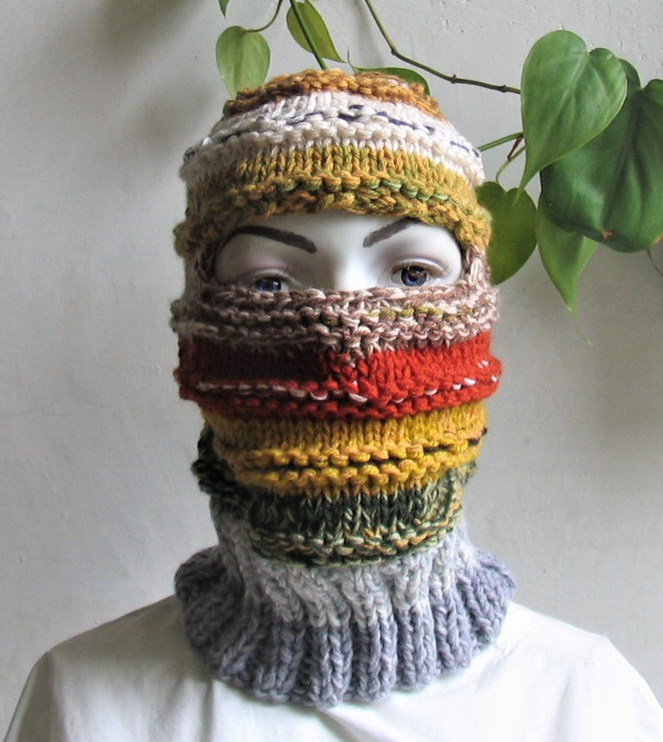 Hand Knitted Balaclava Winter Hat Full Face Mask Helmet Hand Knit Ski woolsyhats