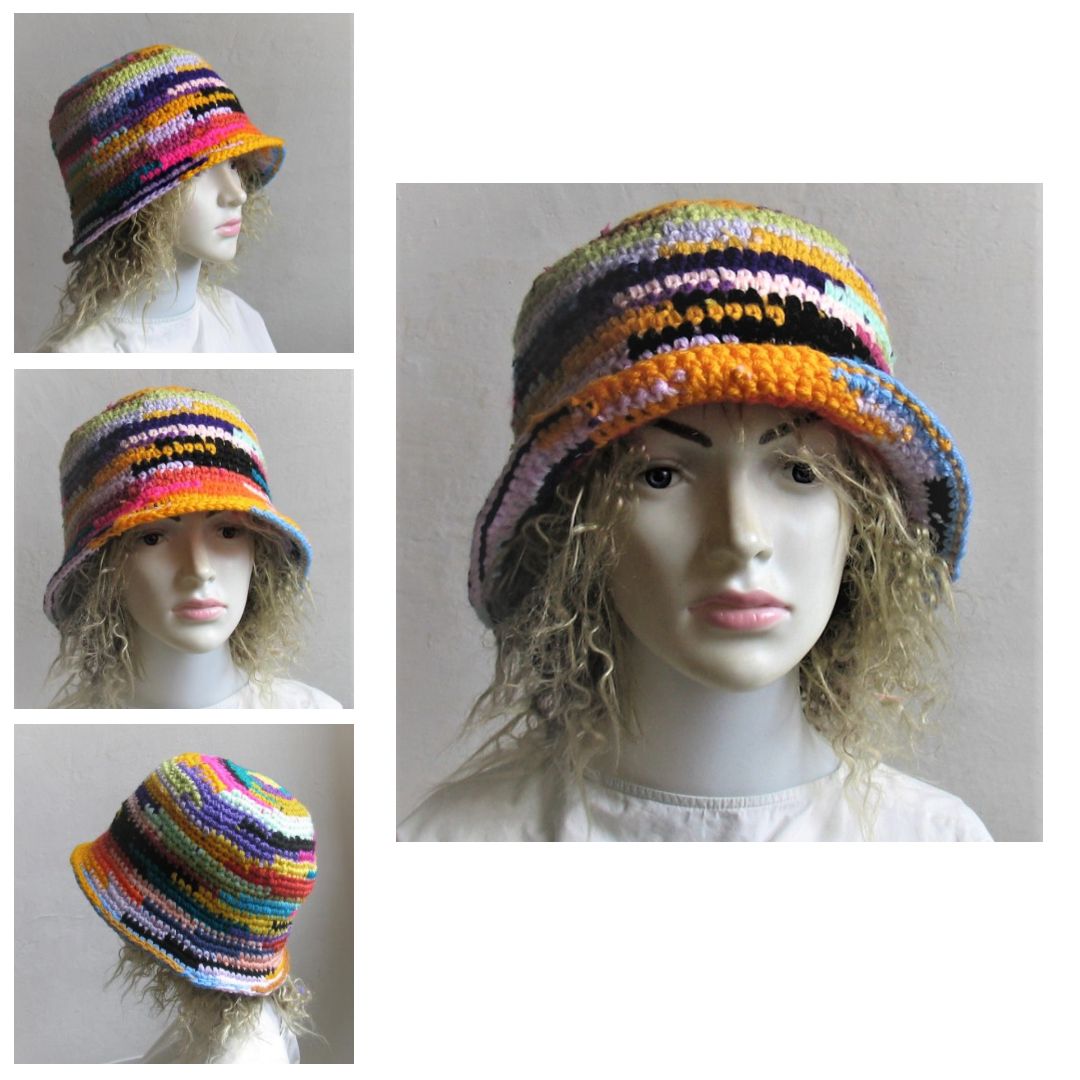  Rainbow Colors Womens Bucket Hat with Wide Brim Winter