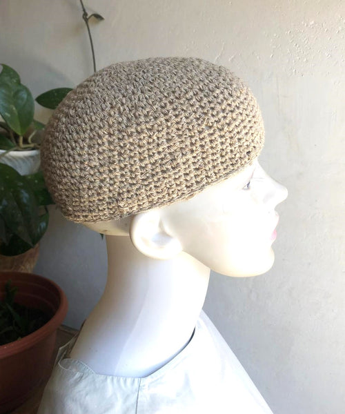 Handmade Hemp Crochet Kufi Skull Cap Beanie Summer Hat Organic Hemp Skull Cap