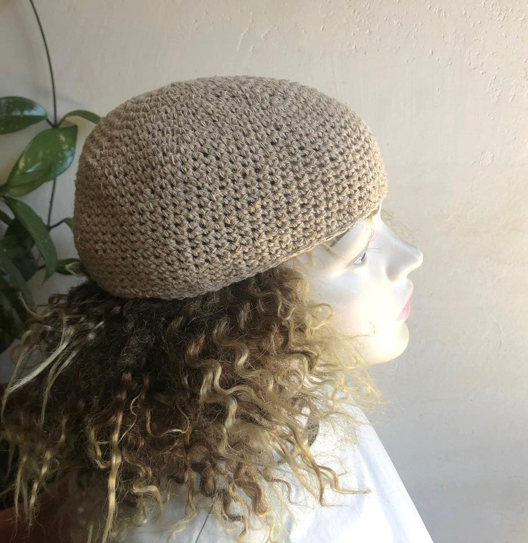 MM Kufi Hat - 100% Cotton Crochet Knitted Cap Beanie In White, One Size Fits All - View #14