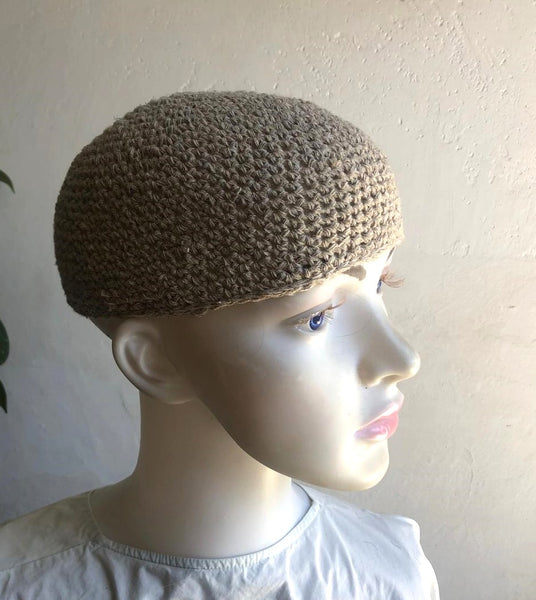 Handmade Hemp Crochet Kufi Skull Cap Beanie Summer Hat Organic Hemp Skull Cap