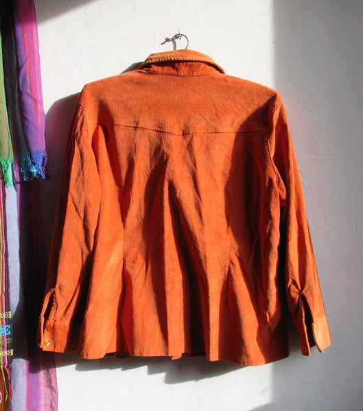 Vintage 70s Bohemian Women's Pumpkin Color Halloween Costium Jacket
