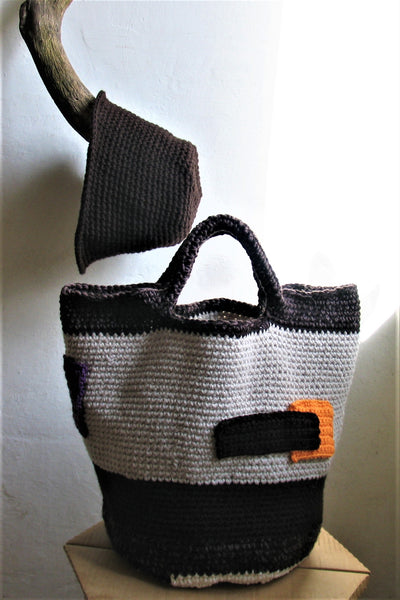 Crochet Handmade Bag Extra Large Tote Bag Market Bag Purse Multicolored Casual Bag Bohemian Bag Boho Style Unique  Crochet Handbag Shopping Beach Bag Basket Hobo Bag women bucket