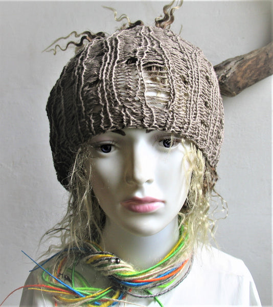 Handmade Cotton Unisex Dreads Long Tube Hat Wrap Headband Bandana Tam Slouchy Hat Beanie Hat