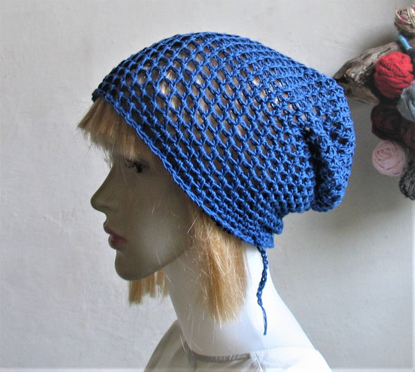 Crochet Lacy Unisex Dread Beanie Crochet Beanie Cotton Hat Lightweight Sun Hat Spring Summer Beanie Dread Slouchy Hat