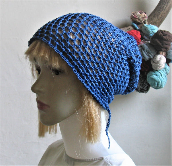 Crochet Lacy Unisex Dread Beanie Crochet Beanie Cotton Hat Lightweight Sun Hat Spring Summer Beanie Dread Slouchy Hat