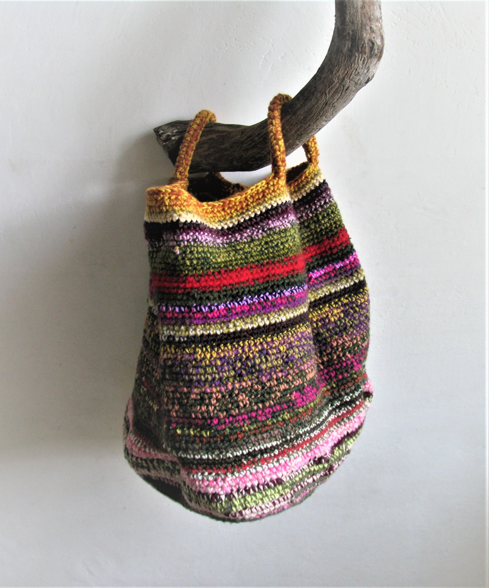 Handmade crochet bag in multi aqua – natalija rushidi