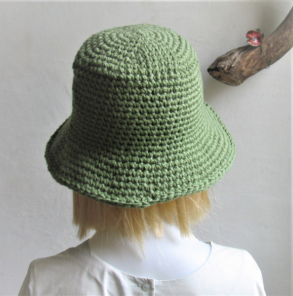 Handmade Crochet Warm hat with brim crochet fall autumn winter bucket bell hat rolled brim hat Women winter hat Ladies hat