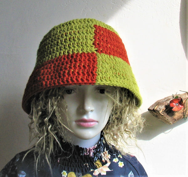 Crochet  Checkered bucket hat Bucket hat for dreadlocks
