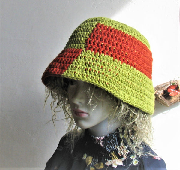 Handmade Crochet  Bucket hat for dreadlocks rochet Rustic Hat Bohemian Western Hat Boho Hippie Hipster Festival Hat Toddler Baby hat Ladies hat Japanese style chat