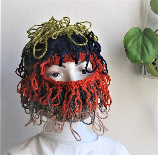 Distressed Knitted Balaclava Mask Beanie Hat Short Balaclava