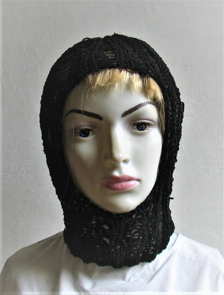 Distressed balaclava Distressed Balaclava Cottagecore Face mask  Cotton Balaclava Hat Face Cover Knit Messy Distressed Balaclava  Loopy Men Women