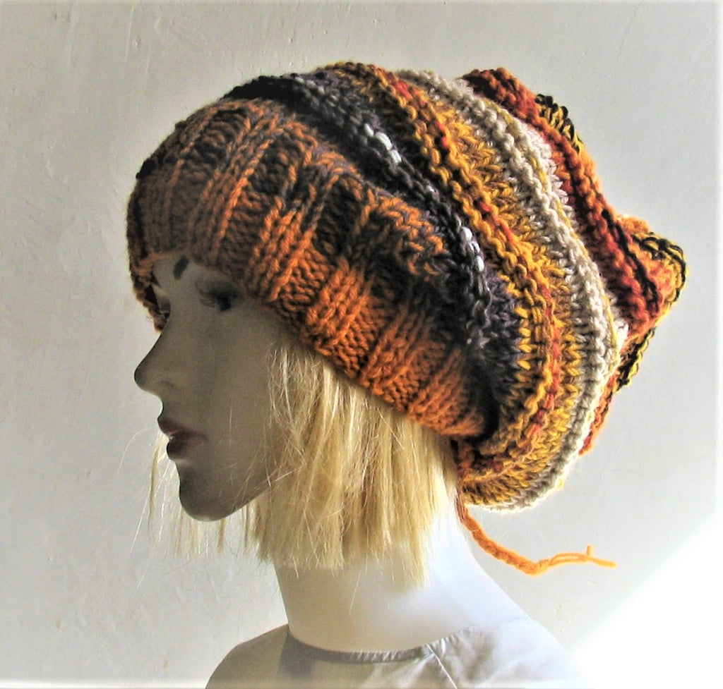 Slouchy Dread Beanie Large – Hat woolsyhats Knitted Beanie Baggy Baggy Unisex Super