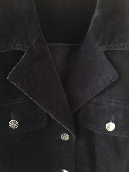 90s Velvet Black Jacket C&A Unisex Jacket L/XL