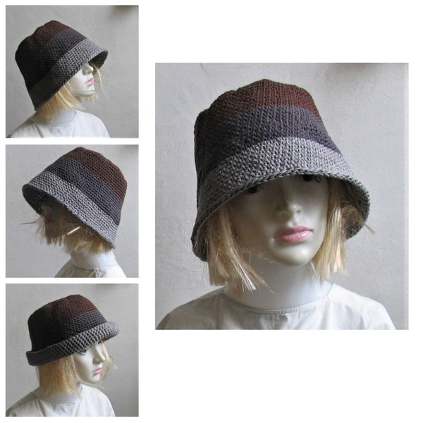 Crochet  Checkered bucket hat Bucket hat for dreadlocks Sun Summer beach hat