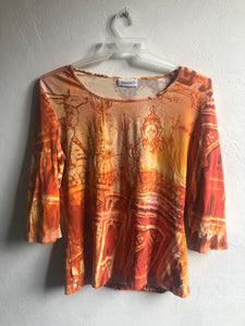 Vintage Bohemian Women's Blouse Hippie Trendy Women Print Blouse Women Shirt Size L