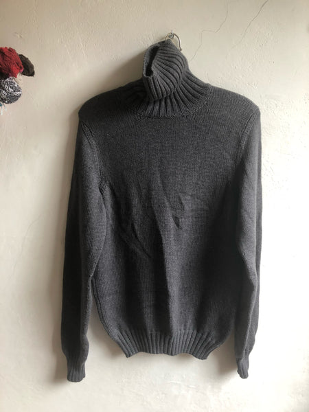 Vintage 90s Grey Color 100% Cotton Sweater Hippie Boho Grunge Size XL